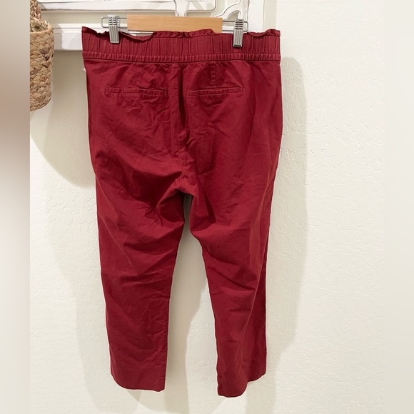 Gap cropped trouser pants with front tie dark orange/red - Picture 2 of 5